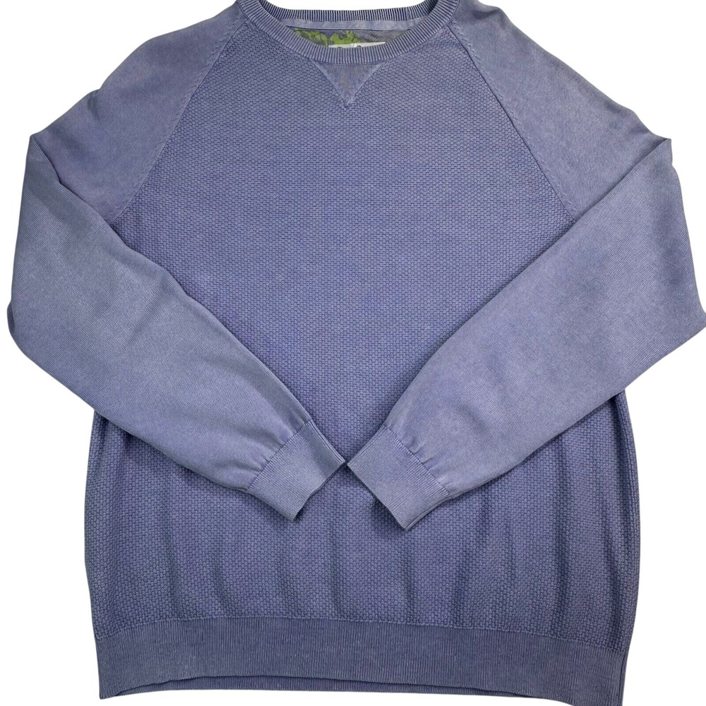 Tommy Bahama Sea Wave Crewneck‎ Mist Gray (lavender) Sweater Mens Size M